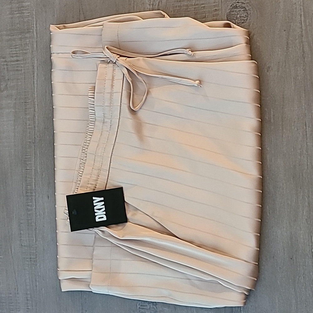 DKNY Beige Wide Leg Pull-On Pants